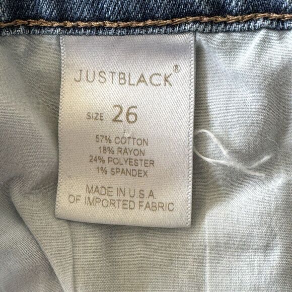 Just Black SZ 26 Jeans Distressed Low-Rise Zip-Fly Whiskered Medium Wash Womens - Picture 8 of 9